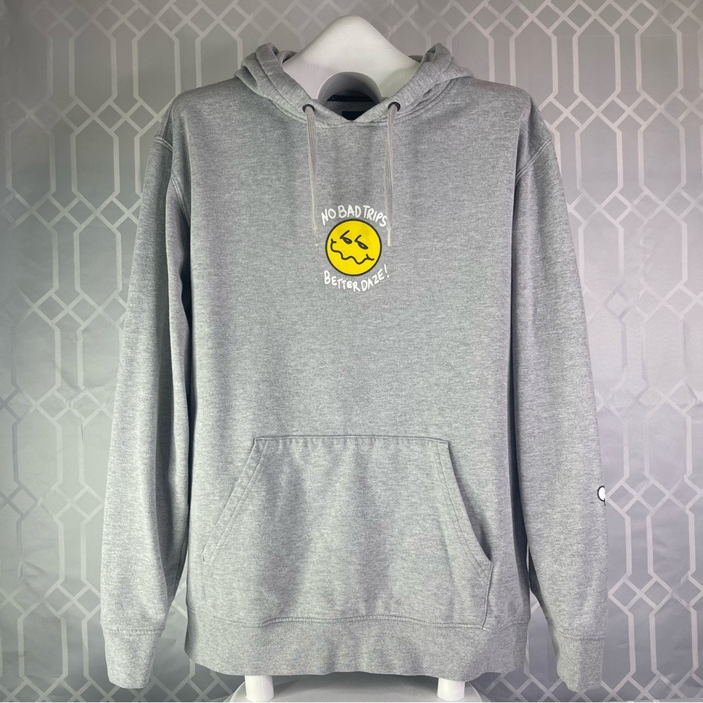Vans Off The Wall Grey No Bad Trips Better Daze Pullover Hoodie Size Large